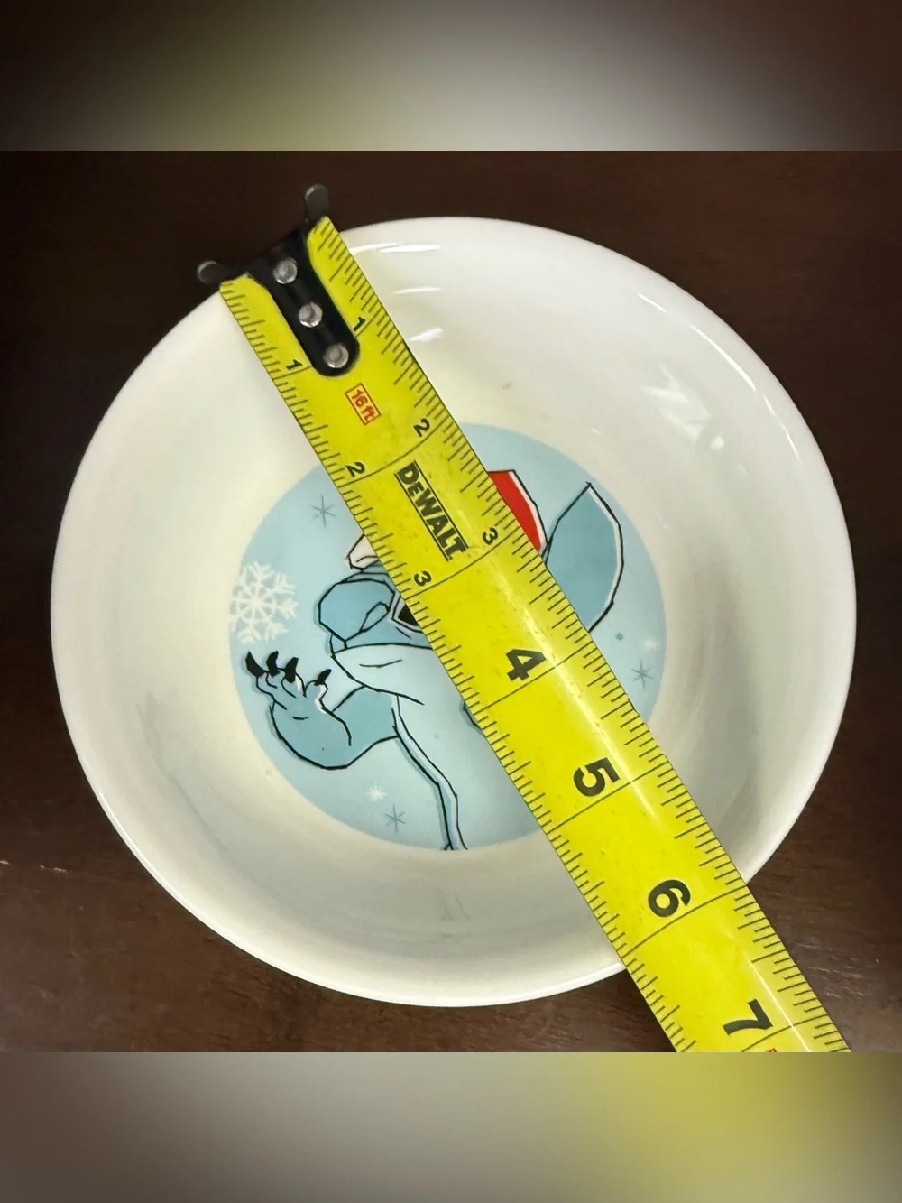 Disney Lilo & Stitch Ceramic Pet Cat Dog Food Bowl Non Slip Rubber Feet Santa